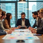 Groupe de professionnels en réunion autour de la table