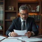 Expert juridique en costume dans un bureau professionnel
