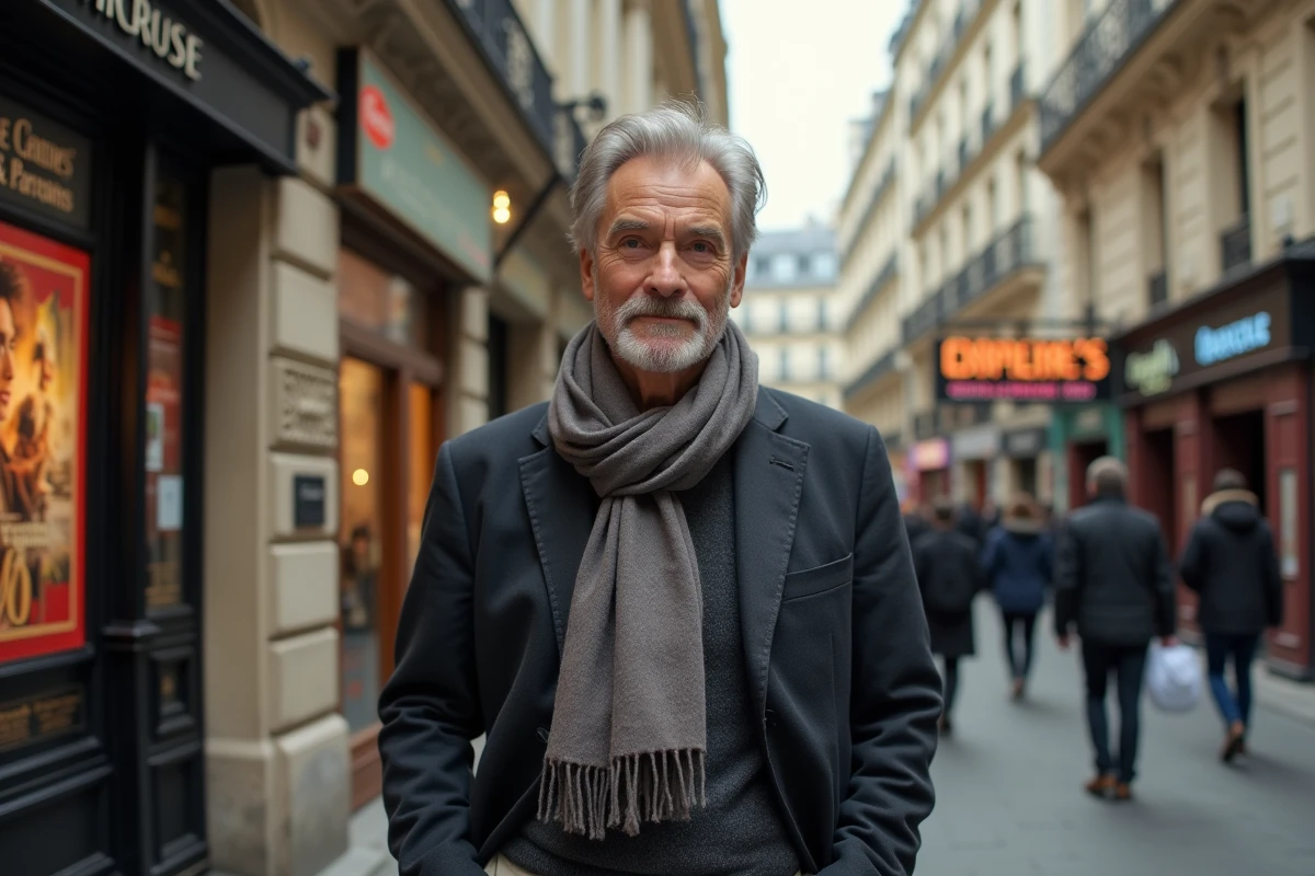 Producteur de cinéma français dans la rue parisienne