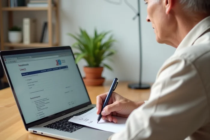 Personne vérifiant les dates de versement de pension d'invalidité sur un site officiel en 2026